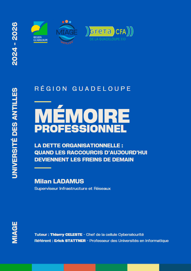 Couverture du mémoire sur la dette organisationnelle